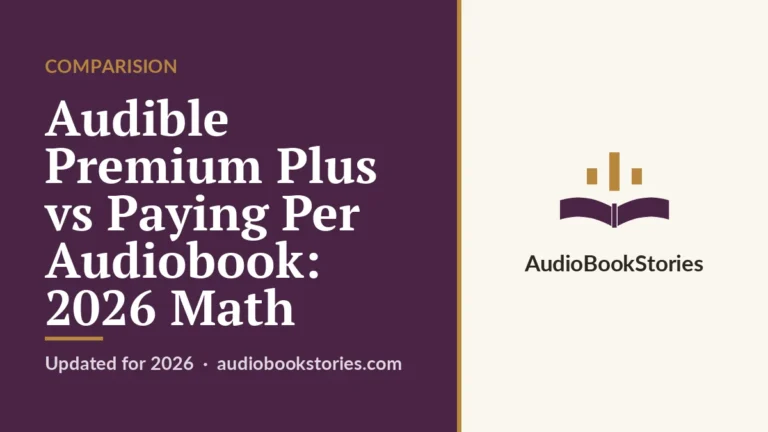 Audible Premium Plus vs Paying Per Audiobook: 2026 Math · Comparision — AudiobookStories